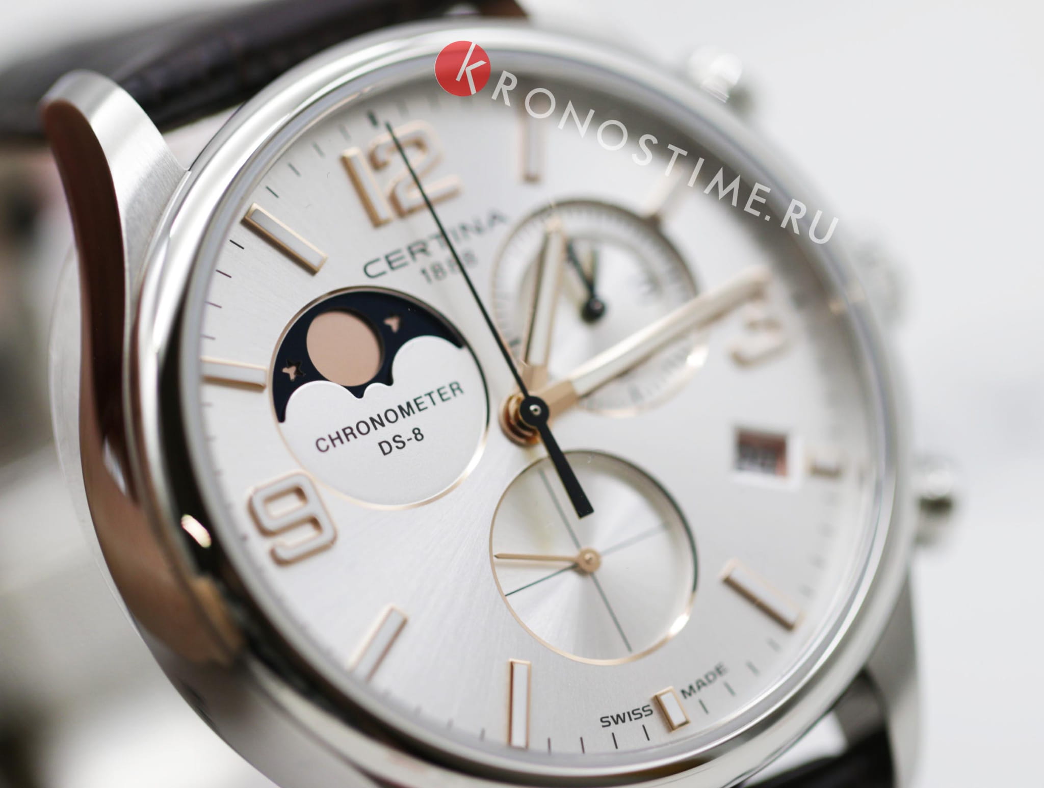 Certina Certina DS-8 Moon Phase C033.460.16.037.00 мужские часы серебристый циферблат на запястье